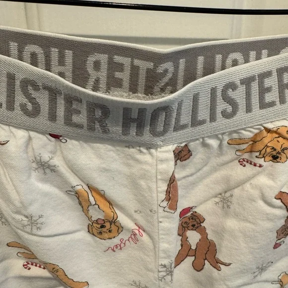 Hollister White Holiday Pajama Shorts with Dogs Print Size L - Picture 7 of 10